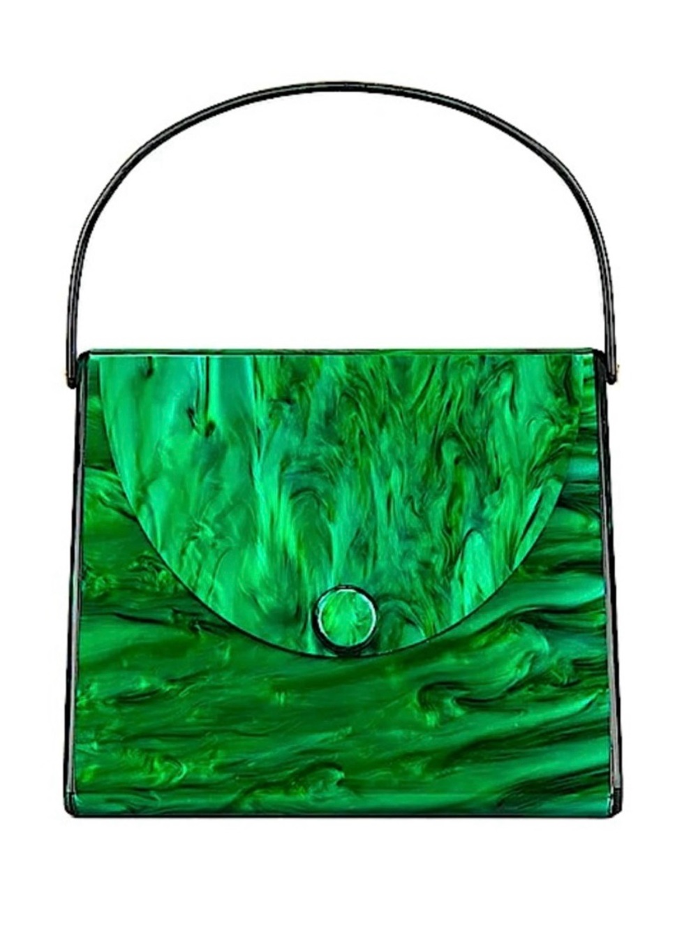8 Other Reasons Revolve Emerald Green Marble Acrylic Resin Top-Handle Bag